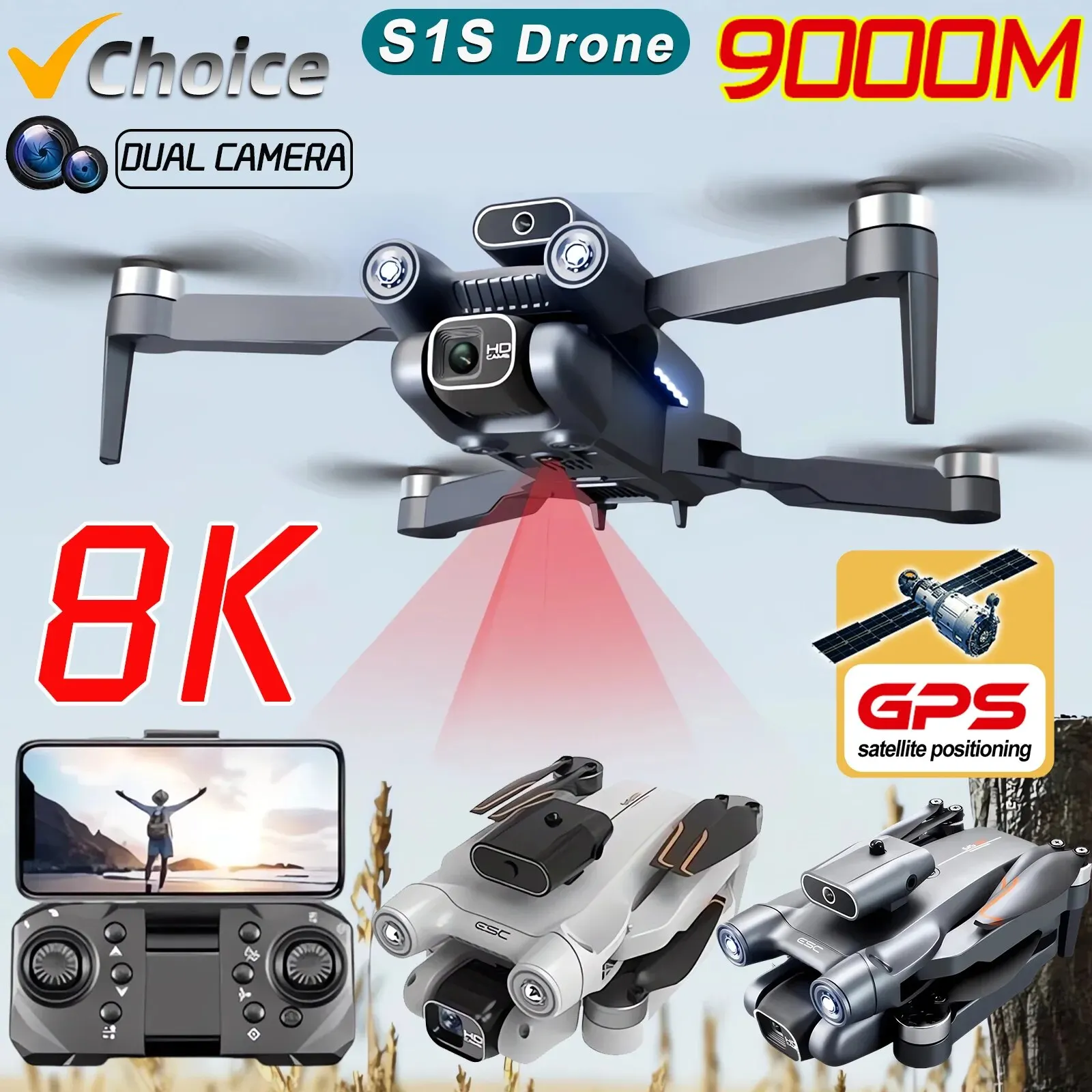 New S1S 5G GPS Drone Camera 8K - đánh giá và giá Drone Kit Professional